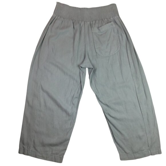Anthropologie Pilcro Linen-Blend Wide-Leg Pants Cropped Large Gray Womens Large - Picture 4 of 10